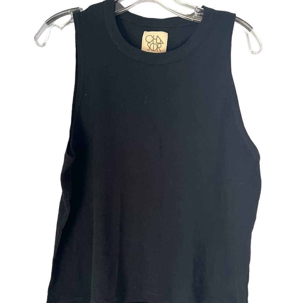 NWT Chaser Black Sleeveless Scoop Neck Top